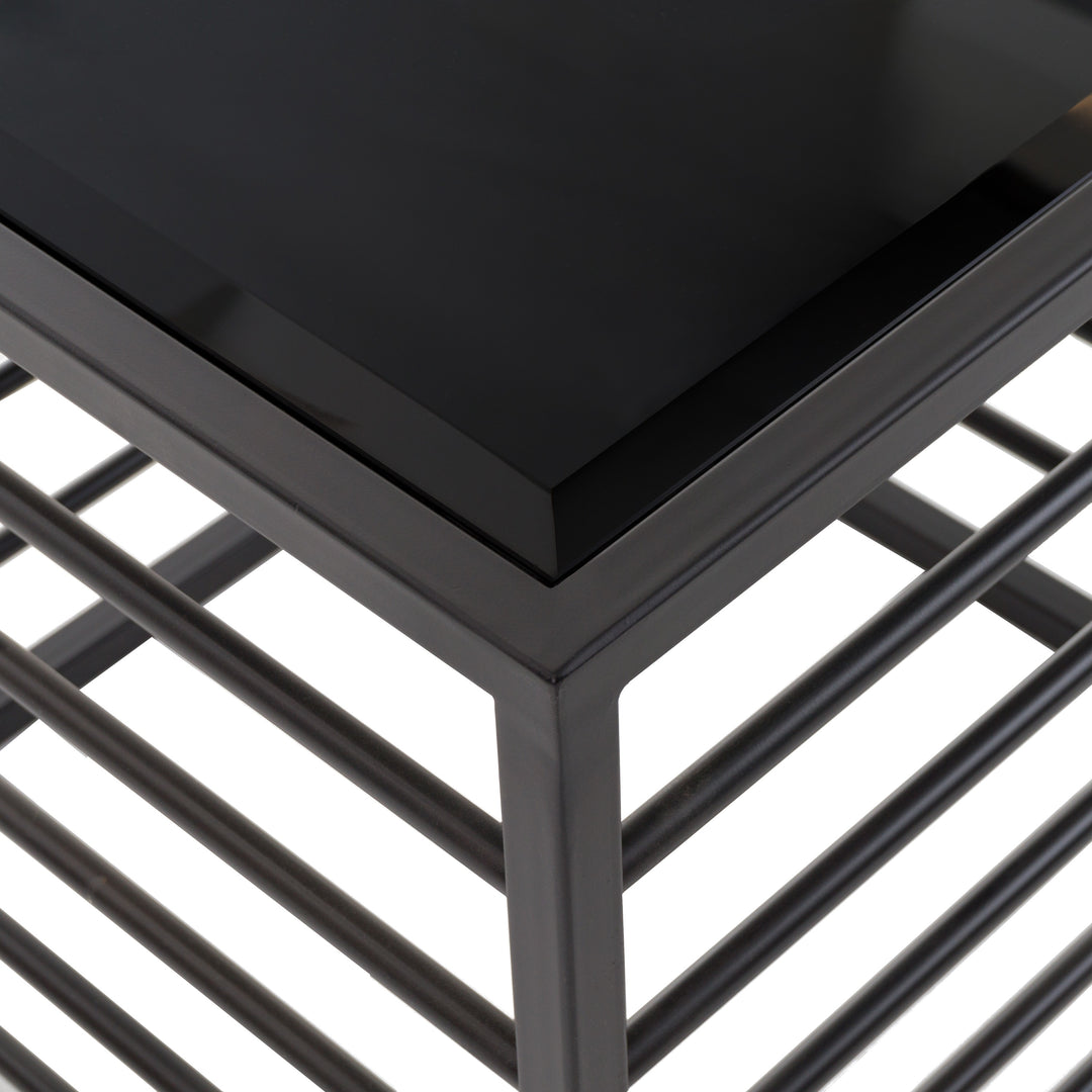 Malvo - Modern Black + Glass End Table