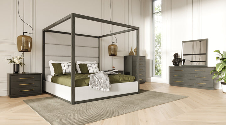 Manhattan - Contemporary Canopy Grey Bed