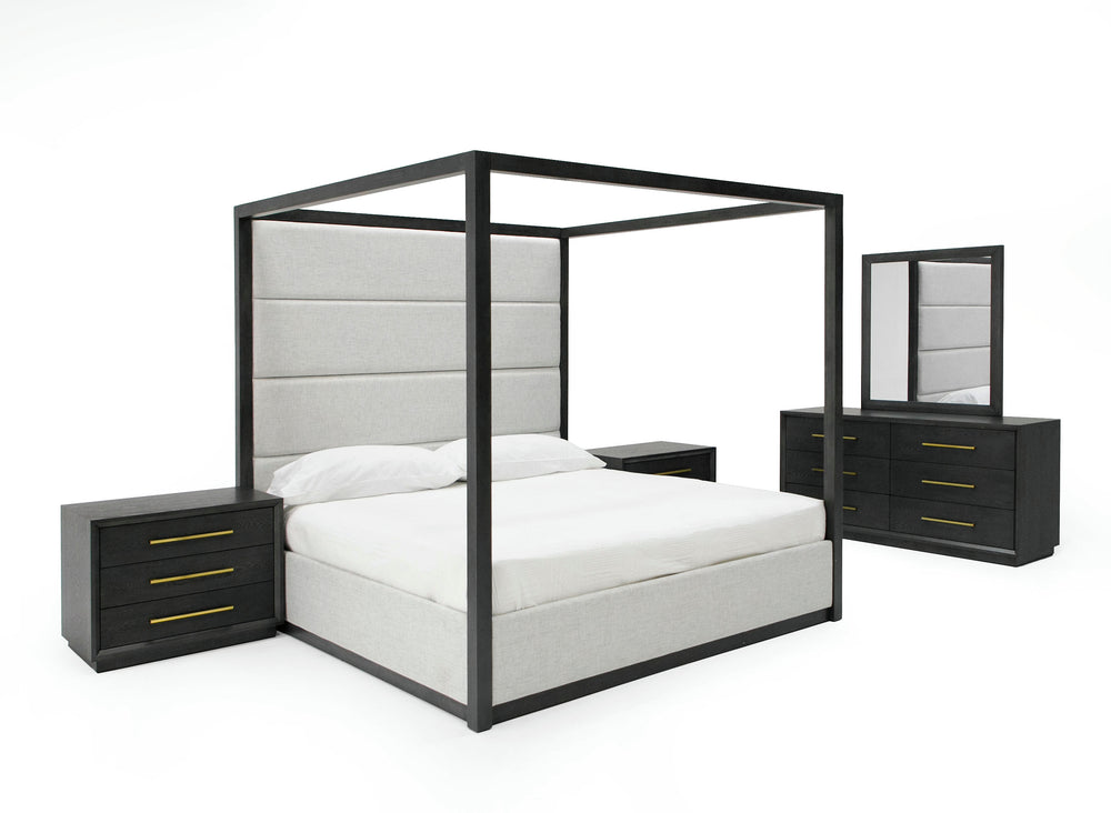 Manhattan- Contemporary Canopy Grey Bedroom Set-queen - View 2