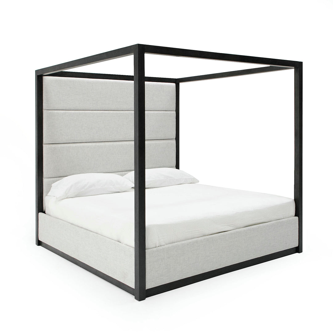 Manhattan- Contemporary Canopy Grey Bedroom Set-queen