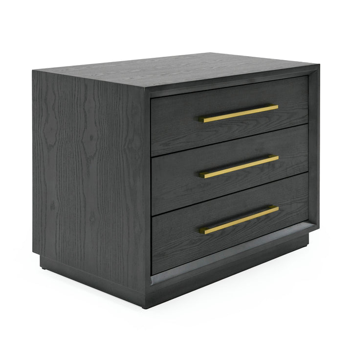 Manhattan - Contemporary Grey and Gold Nightstand