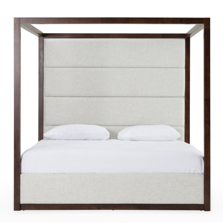 Manhattan - Contemporary Canopy Brown Oak Bed