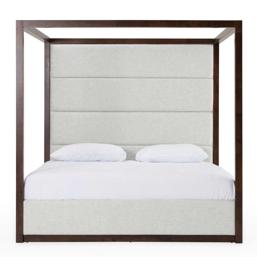 Manhattan - Contemporary Canopy Brown Oak Bed