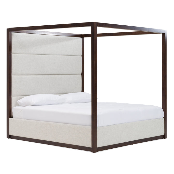 Manhattan - Contemporary Canopy Brown Oak Bed - View 4