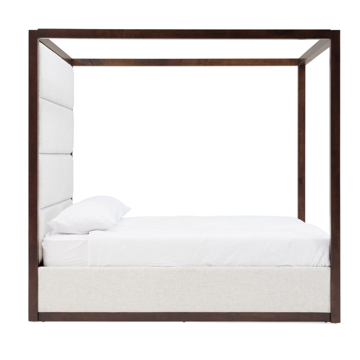 Manhattan  Contemporary Canopy Brown Oak Bed
