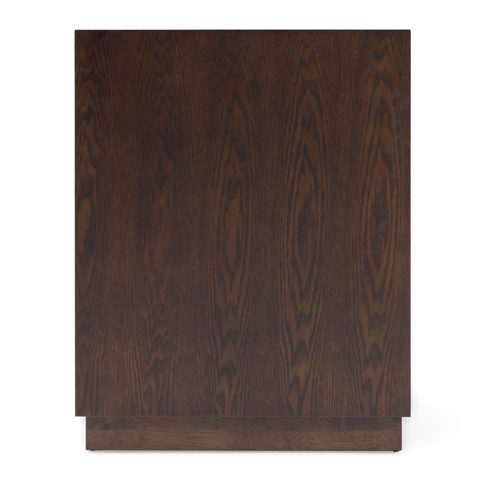 Manhattan - Contemporary Brown Oak and Gold Nightstand - View 6