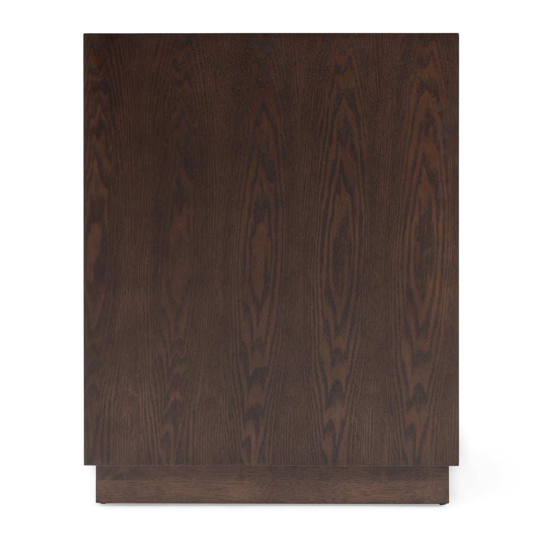 Manhattan  Contemporary Brown Oak and Gold Nightstand