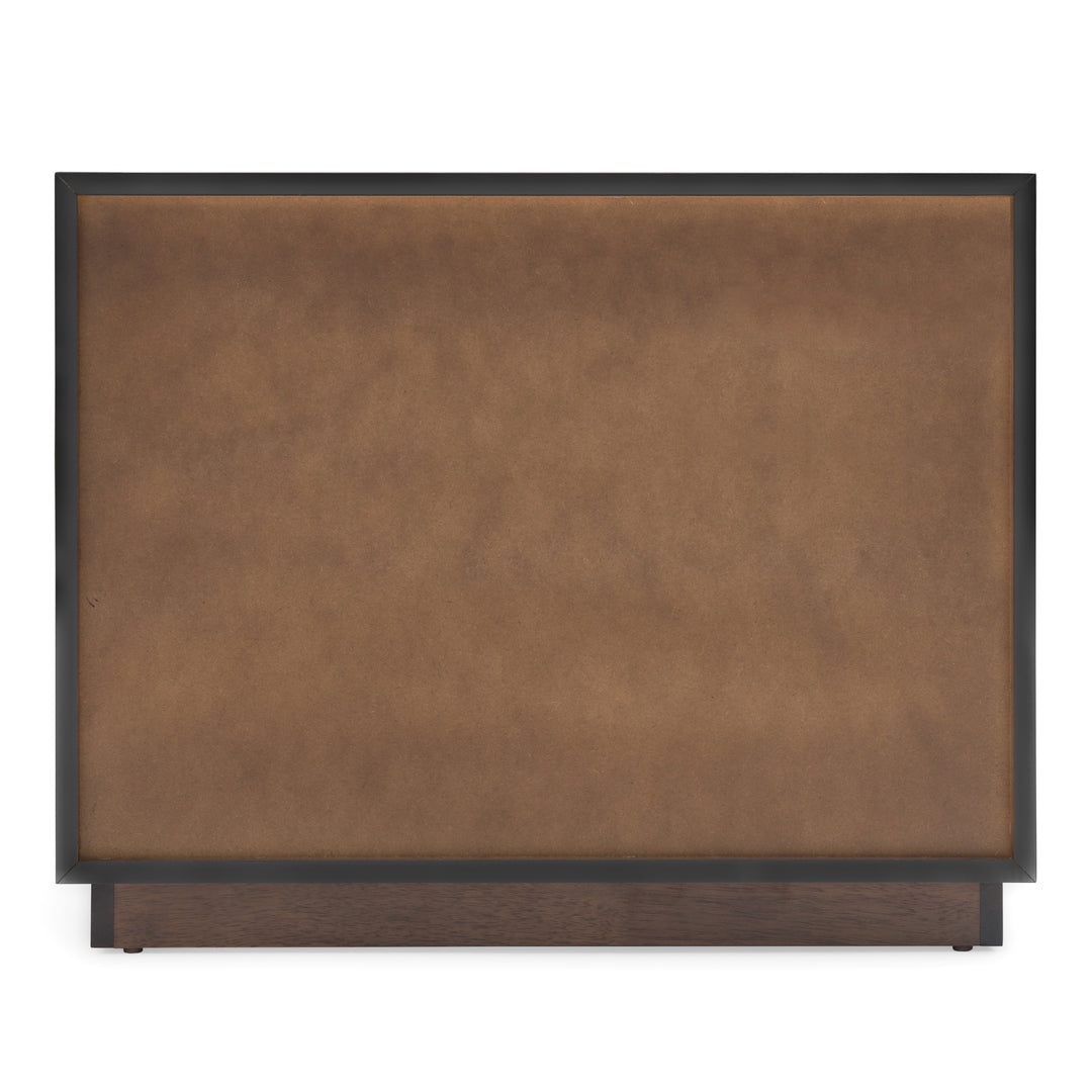 Manhattan  Contemporary Brown Oak and Gold Nightstand