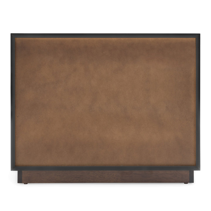 Manhattan  Contemporary Brown Oak and Gold Nightstand