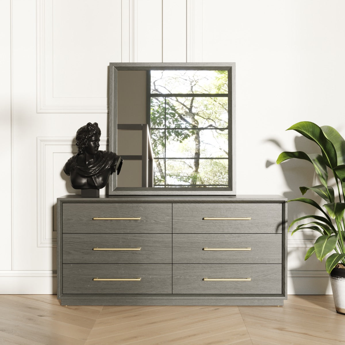 Manhattan- Contemporary Canopy Grey Bedroom Set