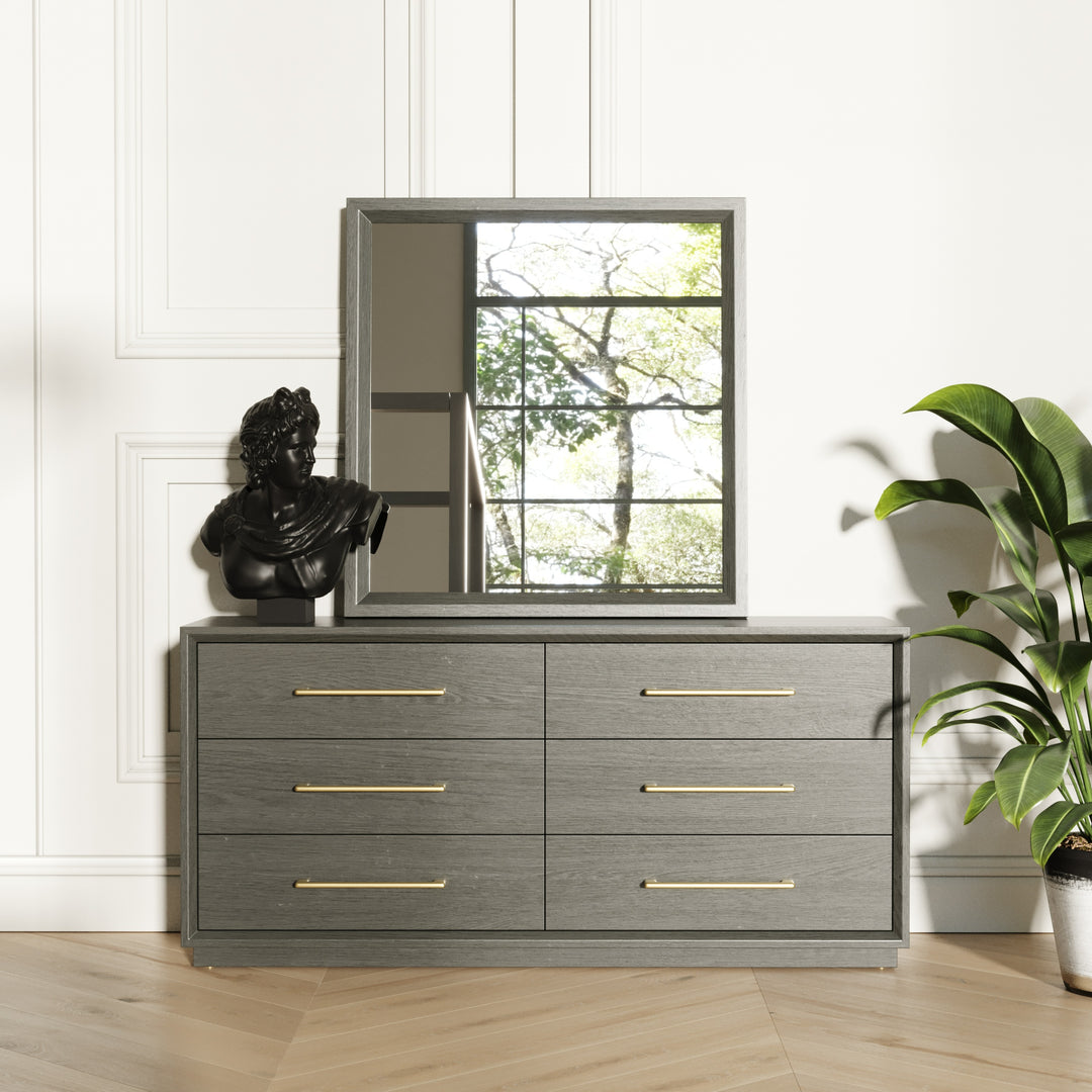 Manhattan- Contemporary Grey and Gold Dresser