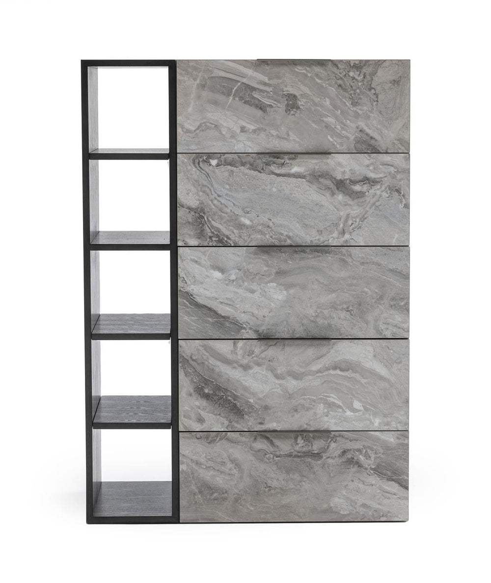 Maranello - Modern Grey Wash & Faux Marble Chest