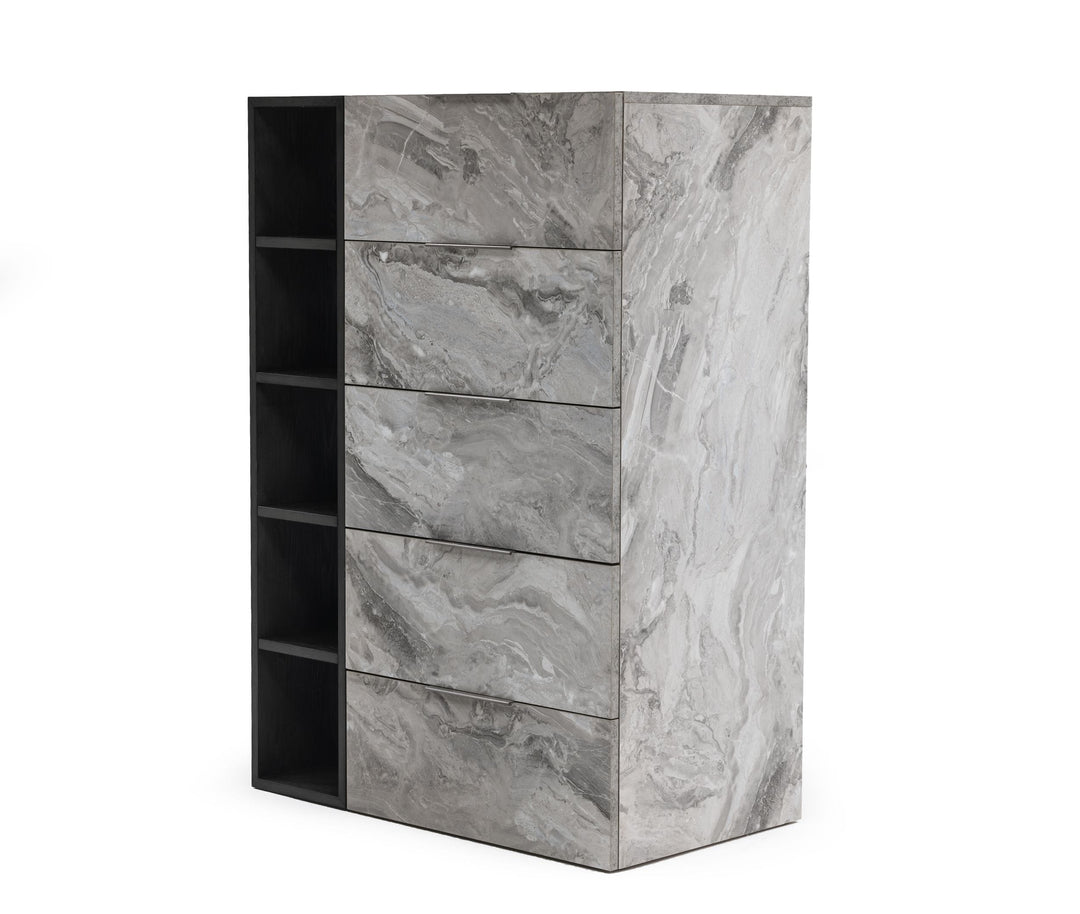 Maranello - Modern Grey Wash & Faux Marble Chest