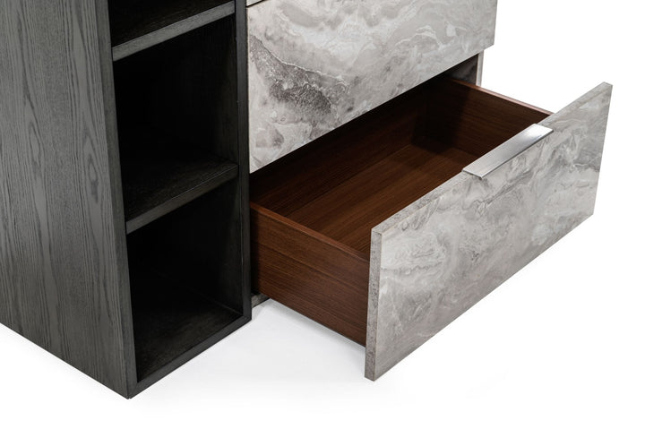 Maranello - Modern Grey Wash &amp; Faux Marble Chest