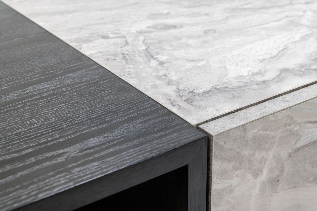 Maranello - Modern Grey Wash & Faux Marble Chest