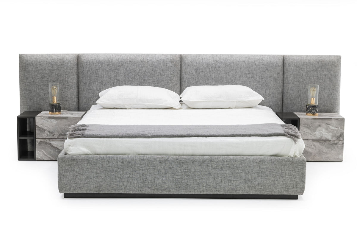 Maranello - Queen Modern Grey Bed - View 2