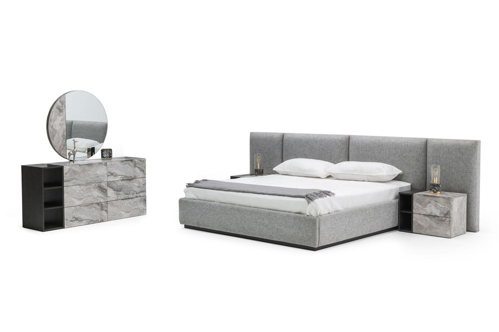 Maranello - Eastern King Modern Grey 4-Piece Bedroom Set