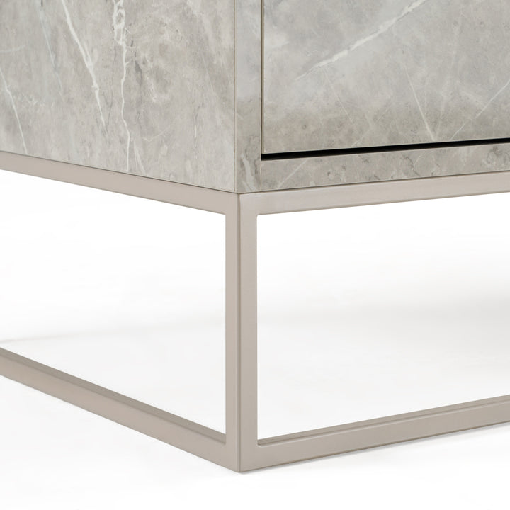 Marbella - Italian Modern Grey Faux Marble 4-Piece Bedroom Set