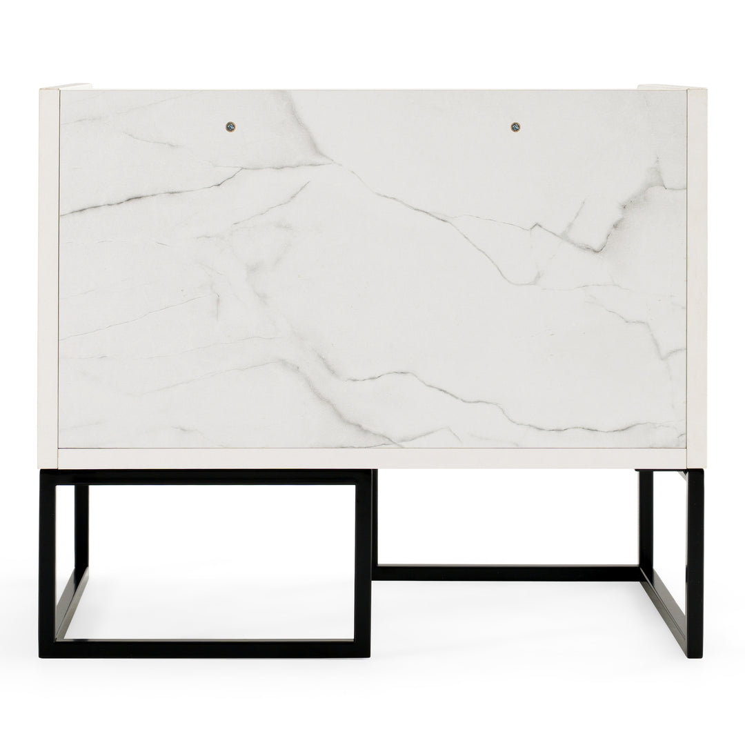 Marbella  Italian Modern White Marble Nightstand