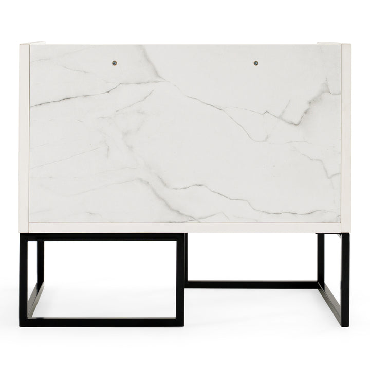 Marbella  Italian Modern White Marble Nightstand