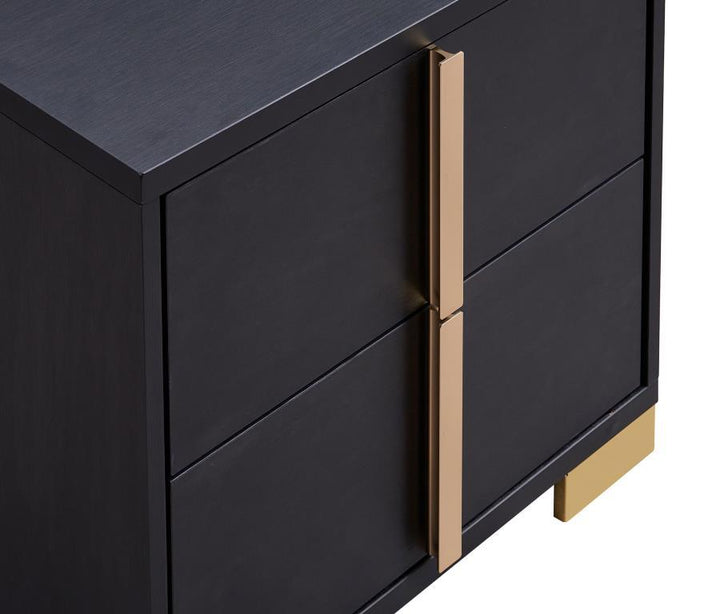Marceline - 2 - Drawer Nightstand - Black Accent Nightstand modern furniture Contempo Furniture