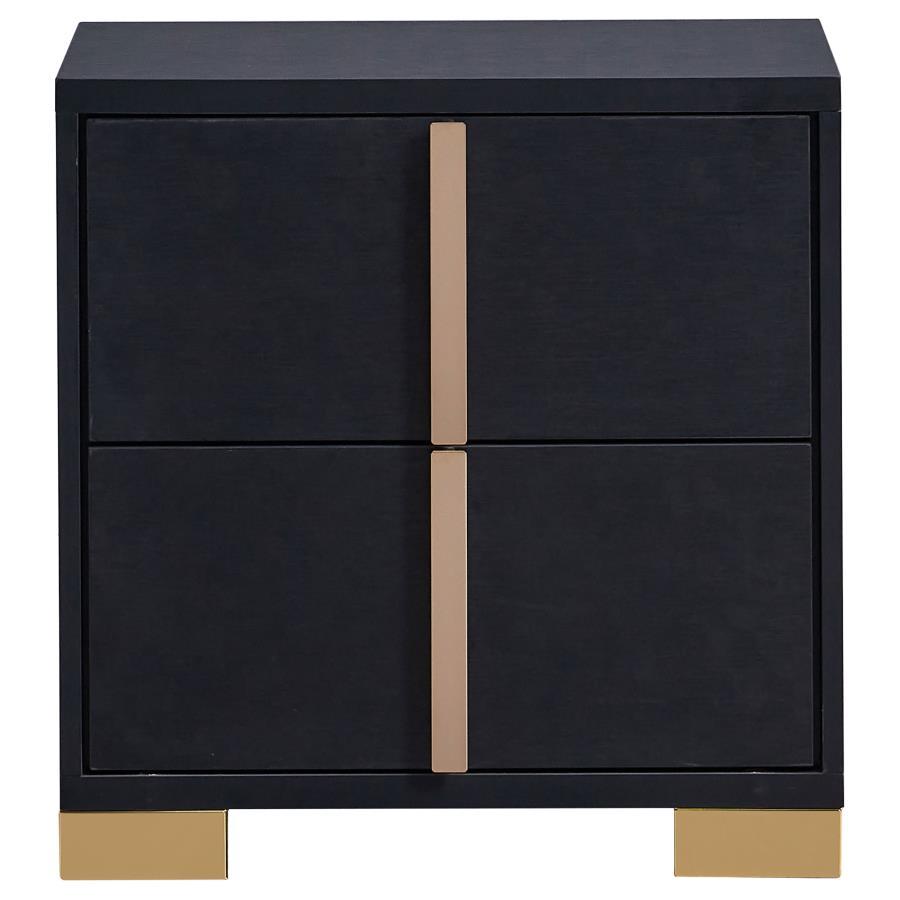 Marceline - 2 - Drawer Nightstand - Black Accent Nightstand modern furniture Contempo Furniture