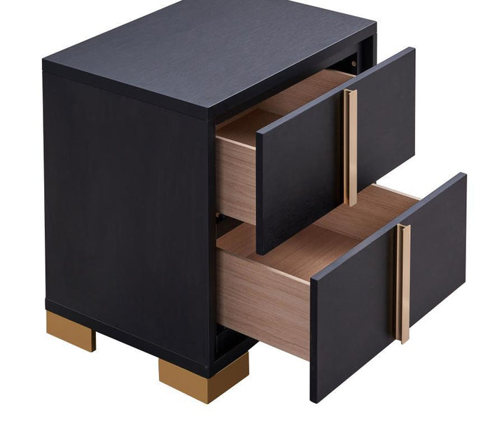 Marceline - 2 - Drawer Nightstand - Black Accent Nightstand modern furniture Contempo Furniture