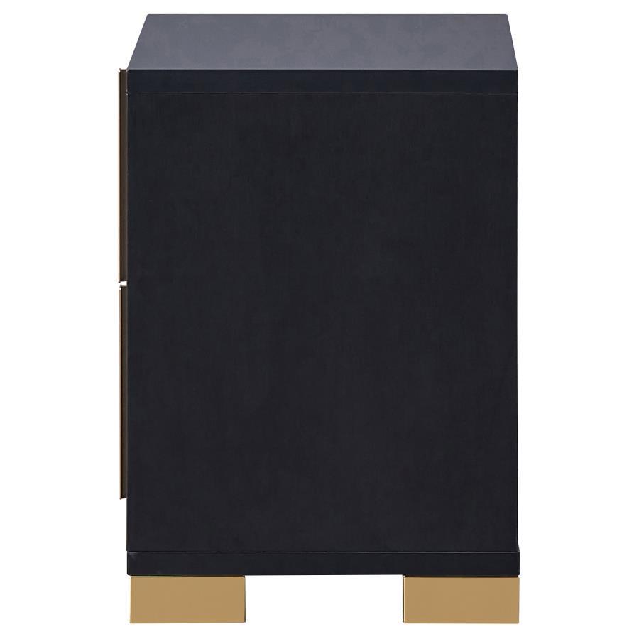Marceline - 2 - Drawer Nightstand - Black Accent Nightstand modern furniture Contempo Furniture