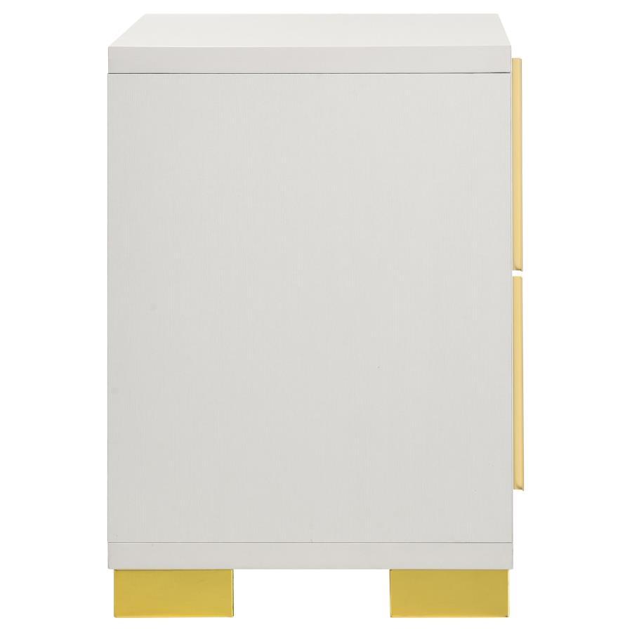 Marceline - 2 - Drawer Nightstand - White Accent Nightstand modern furniture Contempo Furniture