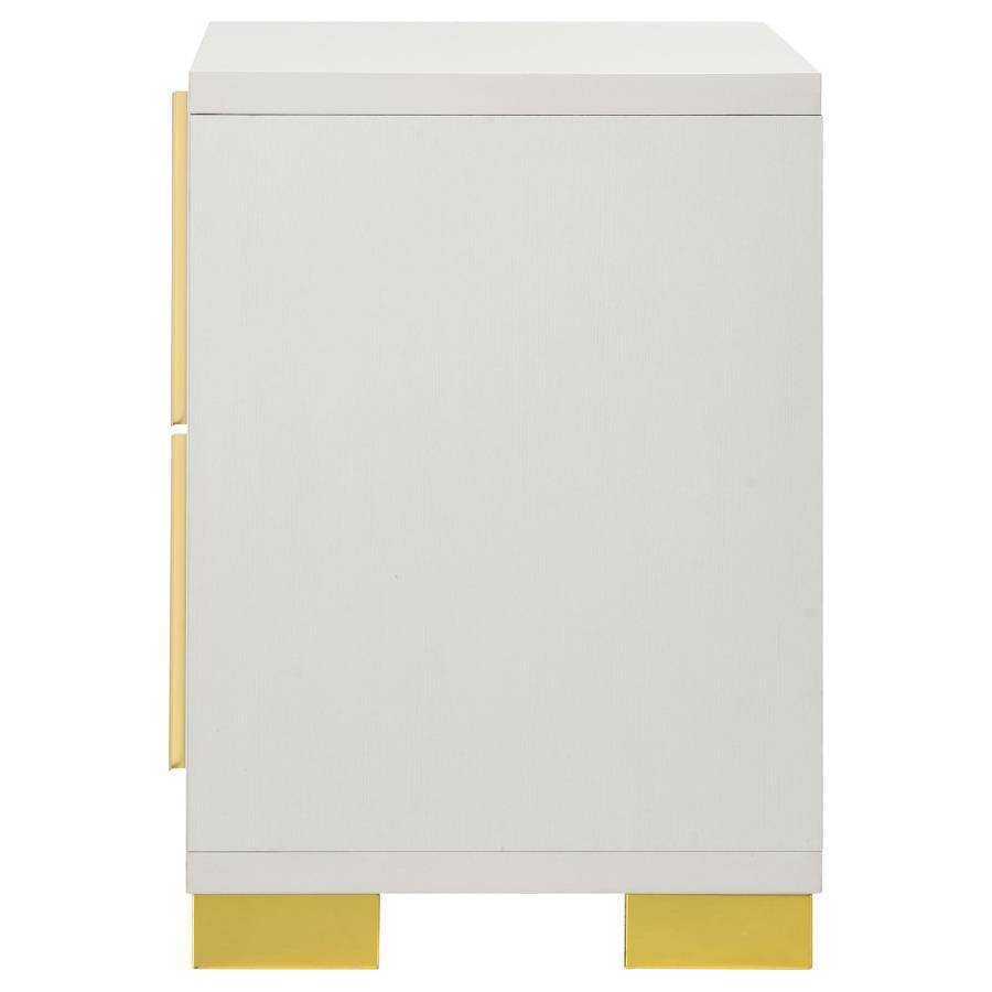 Marceline - 2 - Drawer Nightstand - White Accent Nightstand modern furniture Contempo Furniture