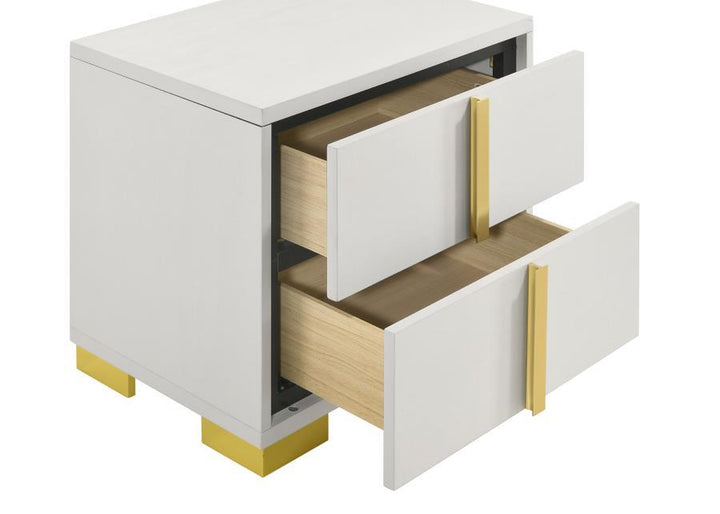 Marceline - 2 - Drawer Nightstand - White Accent Nightstand modern furniture Contempo Furniture