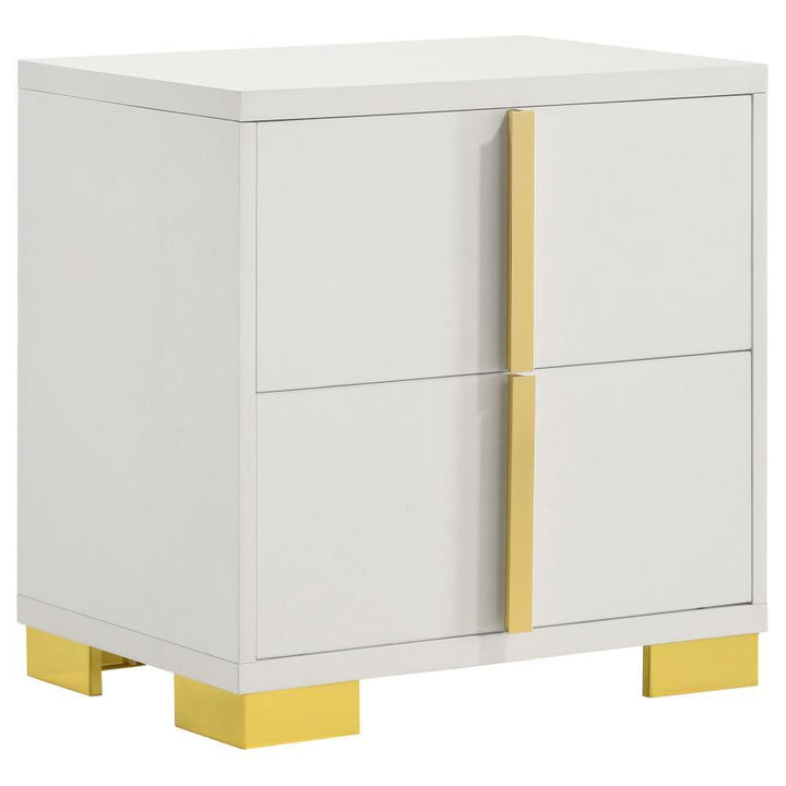 Marceline - 2 - Drawer Nightstand - White Accent Nightstand modern furniture Contempo Furniture