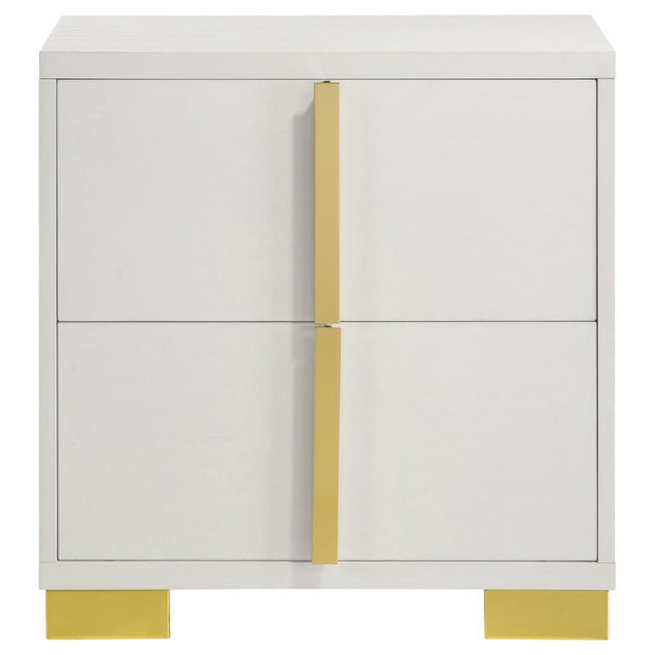 Marceline - 2 - Drawer Nightstand - White Accent Nightstand modern furniture Contempo Furniture