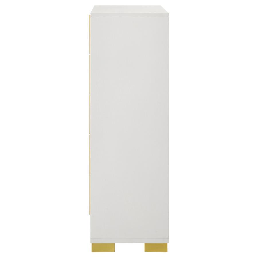 Marceline - 5 - Drawer Bedroom Chest - White Accent Chest modern furniture Contempo Furniture