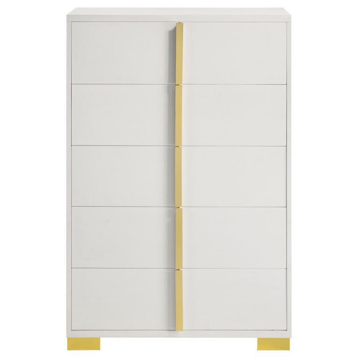 Marceline - 5 - Drawer Bedroom Chest - White Accent Chest modern furniture Contempo Furniture