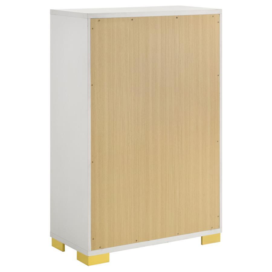Marceline - 5 - Drawer Bedroom Chest - White Accent Chest modern furniture Contempo Furniture