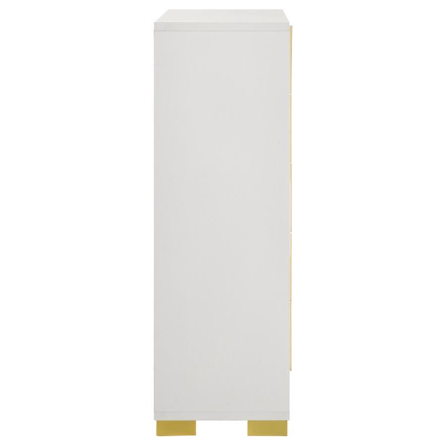 Marceline - 5 - Drawer Bedroom Chest - White Accent Chest modern furniture Contempo Furniture