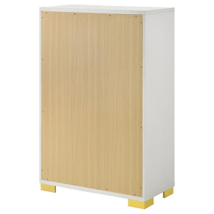 Marceline - 5 - Drawer Bedroom Chest - White Accent Chest modern furniture Contempo Furniture