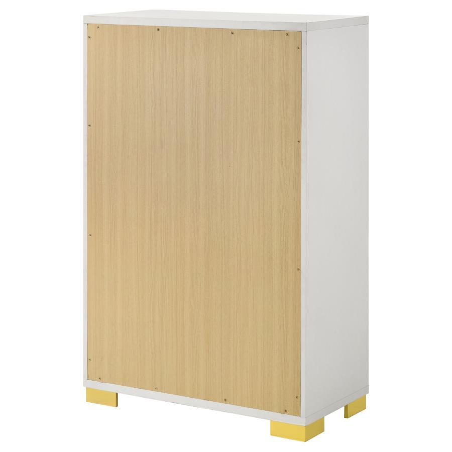 Marceline - 5 - Drawer Bedroom Chest - White Accent Chest modern furniture Contempo Furniture