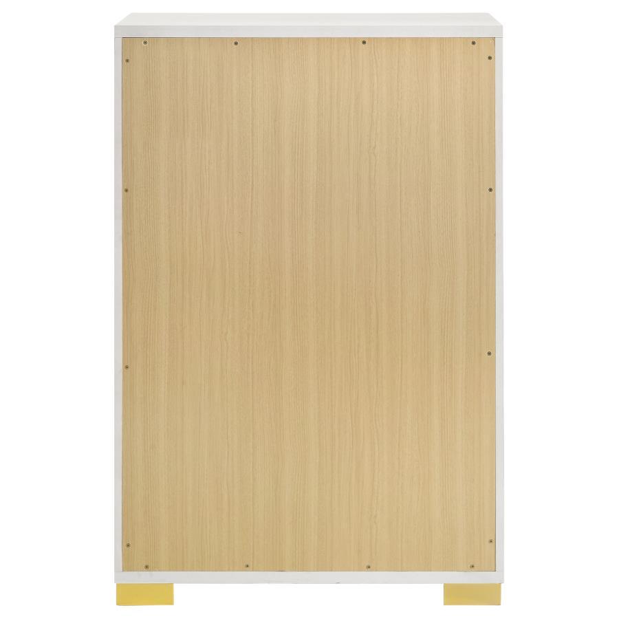 Marceline - 5 - Drawer Bedroom Chest - White Accent Chest modern furniture Contempo Furniture