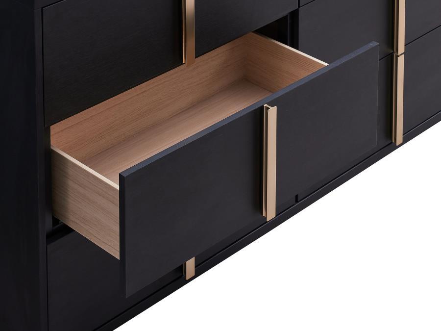 Marceline - 6 - Drawer Dresser - Black Dressers modern furniture Contempo Furniture