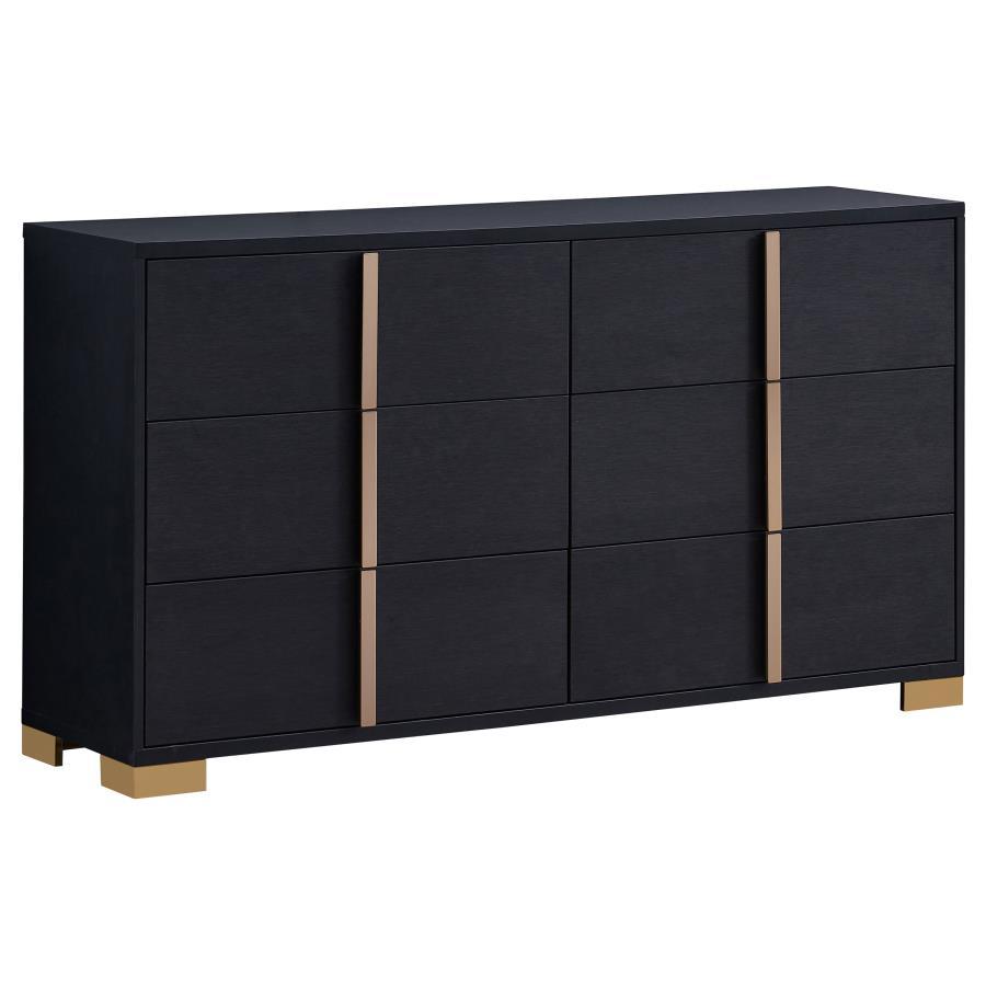 Marceline - 6 - Drawer Dresser - Black Dressers modern furniture Contempo Furniture
