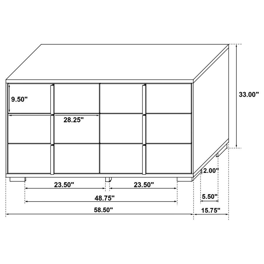Marceline - 6 - Drawer Dresser - Black Dressers modern furniture Contempo Furniture