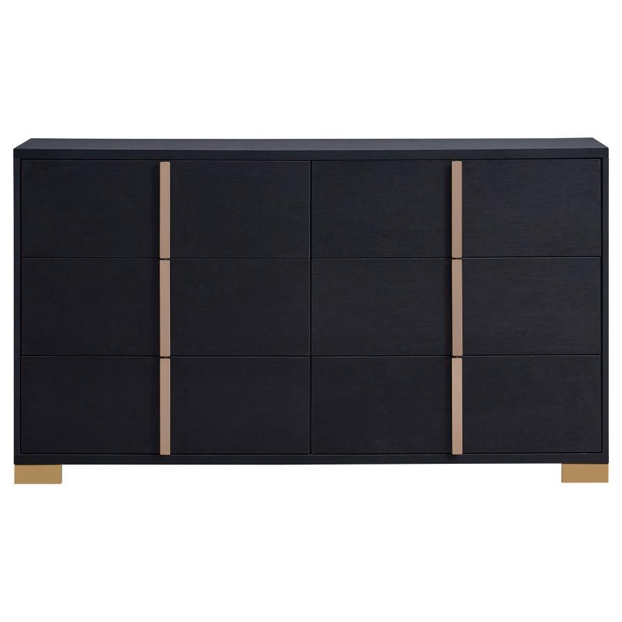 Marceline - 6 - Drawer Dresser - Black Dressers modern furniture Contempo Furniture