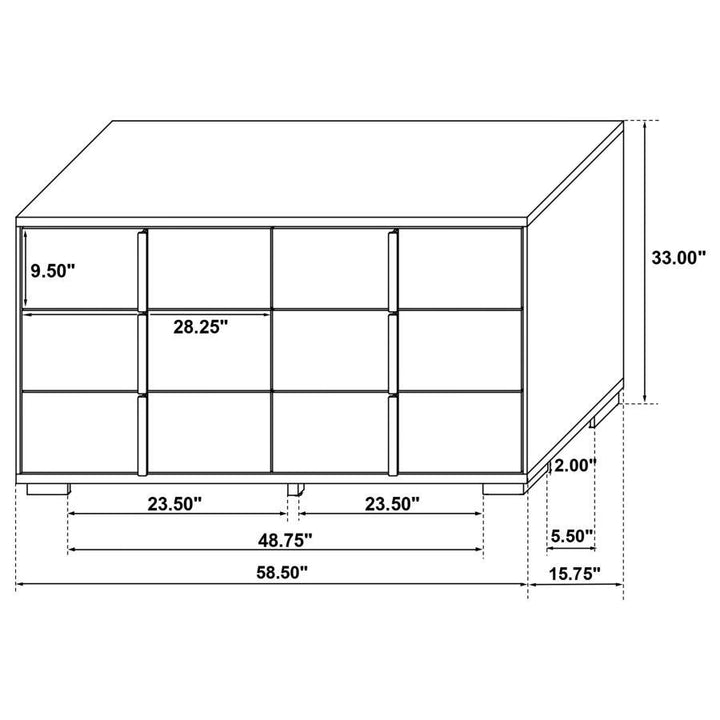 Marceline - 6 - Drawer Dresser - White Dressers modern furniture Contempo Furniture