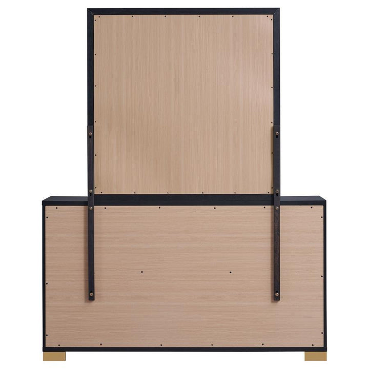 Marceline - 6 - Drawer Dresser With Mirror - Black Dresser &amp; Mirror modern furniture Contempo Furniture
