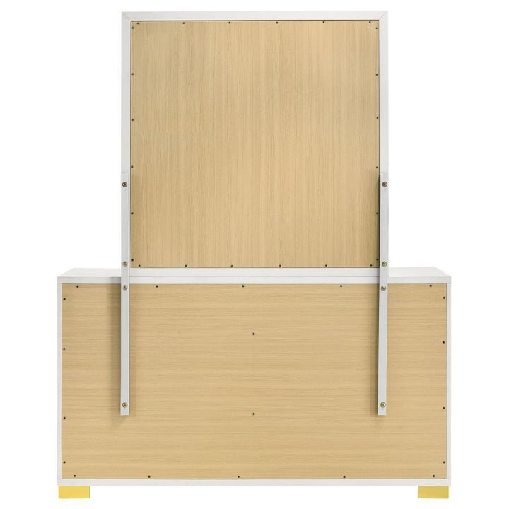 Marceline - 6 - Drawer Dresser With Mirror - White Dresser &amp; Mirror modern furniture Contempo Furniture