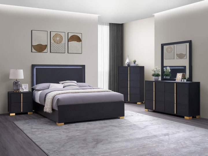 Marceline - Dresser Mirror - Black Mirror modern furniture Contempo Furniture