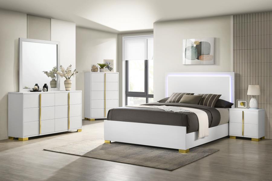 Marceline - Dresser Mirror - White Mirror modern furniture Contempo Furniture