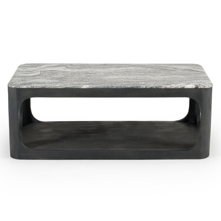 Marco - Modern Black &amp; White Granite Coffee Table